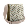 Lunarable Aqua Messenger Bag, Ikat Style Retro Curvy Motif, Unisex
