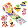 300Pcs Summer Make a Face Stickers Roll Hawaii Watermelon Pineapple