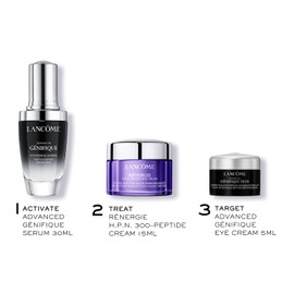 Lancôme Advanced Génifique Seum Gift Set includes Advanced Génifique Anti-Aging Serum, 30Ml, Rénergie H.P.N. 300-Peptide Cream, 15Ml and Advanced Génifique Eye Cream 5Ml