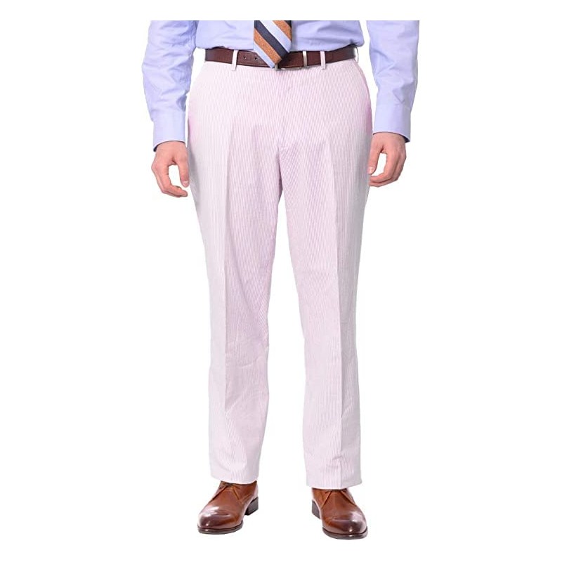 Emigre 43R Men's 100% Cotton Pink Striped Seersucker Suit