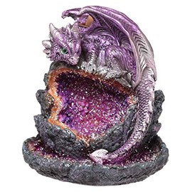 Puckator Crystal Cave Baby Dragon LED Backflow Incense Burner - Home Zen Meditation Decor Accessories - Incense Waterfall Cone Burner - Spiritual Feng Shui Gothic Relaxation Gifts Gift Desk Ornaments