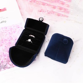 iSuperb Jewellery Box for Wedding Flannel Gift Box for Rings Necklace Earrings Engagement Marriage Proposal Decorative Ring Jewellery Gift Box, Fabric Silver Flannel