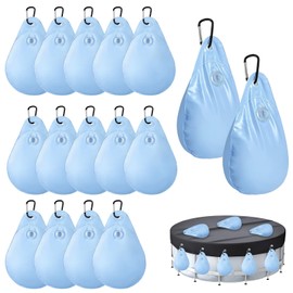 Pack of 16 Hanging Bags for Winter Pool Cover, Pool Cover, Weights Water Bag with Hooks, Thick PVC Pool Cover, Hanging Bag for Above Ground Swimming Pools