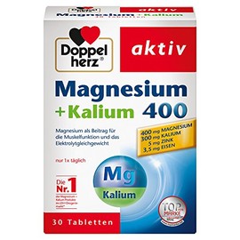 Doppelherz Magnesium + Potassium 400 - For Normal Muscle Function and Normal Nervous System - 30 Tablets