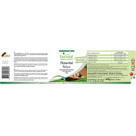 Fairvital Floravital Relax - 5 Bacterial Cultures, Psyllium Seeds & Inulin - Lactobacillus & Bifidobacteria - 400 g