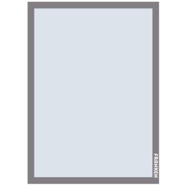 Franken Aushangrahmen PRO DIN A3, Selbstklebender Info-Rahmen, 2 Stück, Hoch und Querformat, Transparente Hartfolie mit magnetischem Verschluss, Silber, AR15132