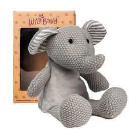 WILD BABY Plush Elephant Stuffed Animal - Microwavable Stuffed Animal for Babies and Kids - Elephant Lavender Scented Stuffed Animal 12"