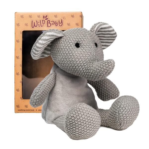WILD BABY Plush Elephant Stuffed Animal - Microwavable Stuffed Animal