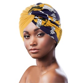 YEHUDAF LEE Women's Turban Headgear Head Scarves Chemo Cap Pre-Tied Double Layered Two-Tone Stitching Head Wrap Head Scarf, 1