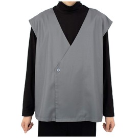 C-ZOFEK Mens Black Cosplay Costume Anime Kung Fu Suit with Red Belt Earring (Large)