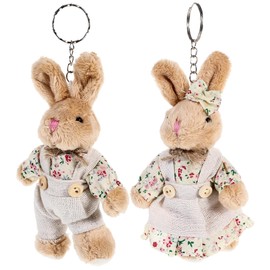 Holibanna 2pcs Rabbit Keychain Backpack Keychains Kawaii Bag Keychains Rabbit Key Rings Aesthetic Keychain Rabbit Keyring Keychain Plush Car Key Holder Plush Toy Miss Fabric Baby