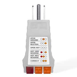 Outlet Tester, Circuit Testers for All Grounding Products, Receptacle Tester for Plug Security Test, Standard North American AC Electrical Outlets, Gray