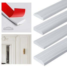 Peel and Stick Panels Molding Trim, Self-Adhesive Wall Paneling Strip, Flexible Chair Rail Classic Wall Trim for Home Decoration ﻿ (1.1in*10ft)