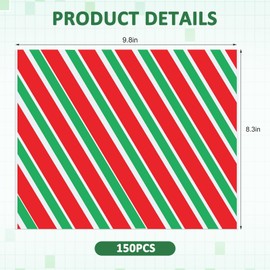 Tenceur 150 Pcs Christmas Wax Paper Sheets for Food Deli Wrapping Parchment Paper bulk colored Grease Proof Sandwich Candy Cookies Baking Basket Liners for Holiday Gifts
