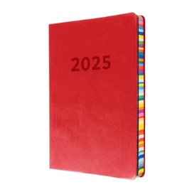Collins Edge Rainbow 2025 Diary - A5 Week to View Planner - Red - (ED153.U15-25) - Weekly Planner with Soft Touch Covers and Coloured Page Edges
