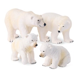 Terra by Battat – Realistic Polar Bear Family – 4 Pieces Arctic Animal Figures for Toddler Play – Educational Toy for Imaginative Fun & STEM Learning – Durable Plastic – Great Gift for 3+ Years