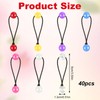 40 Pcs Hair Tie Balls with Double Beads, 12mm Colorful