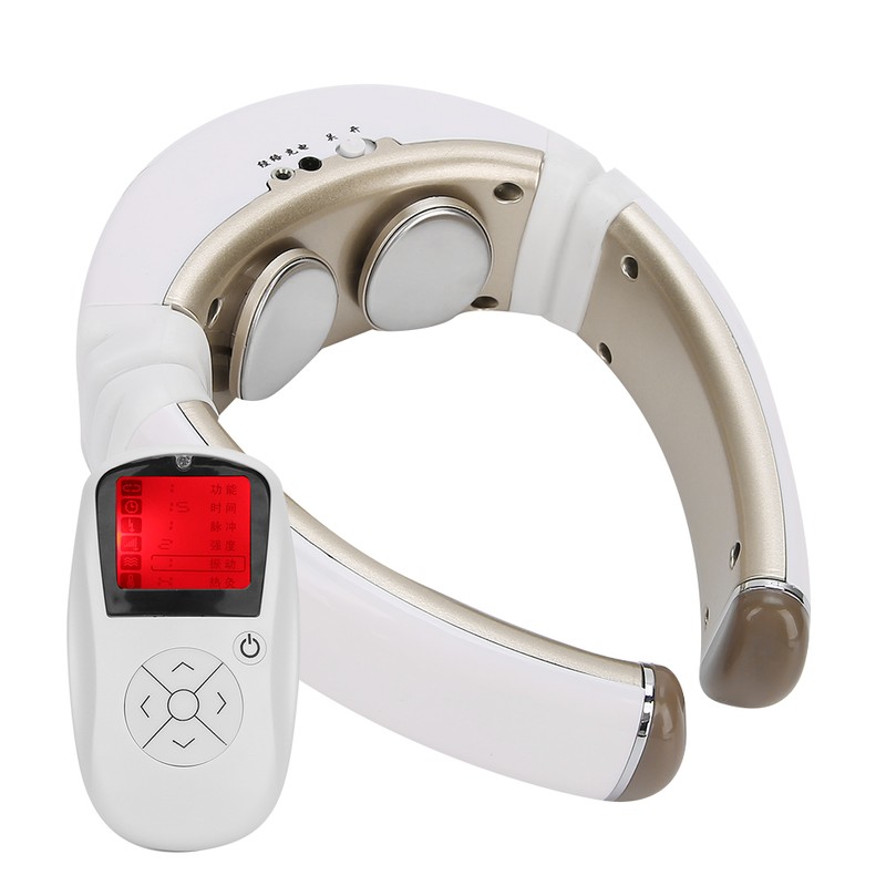 Electric Cervical Vertebra Massager Pulse Hot Compress Therapy Neck Massage