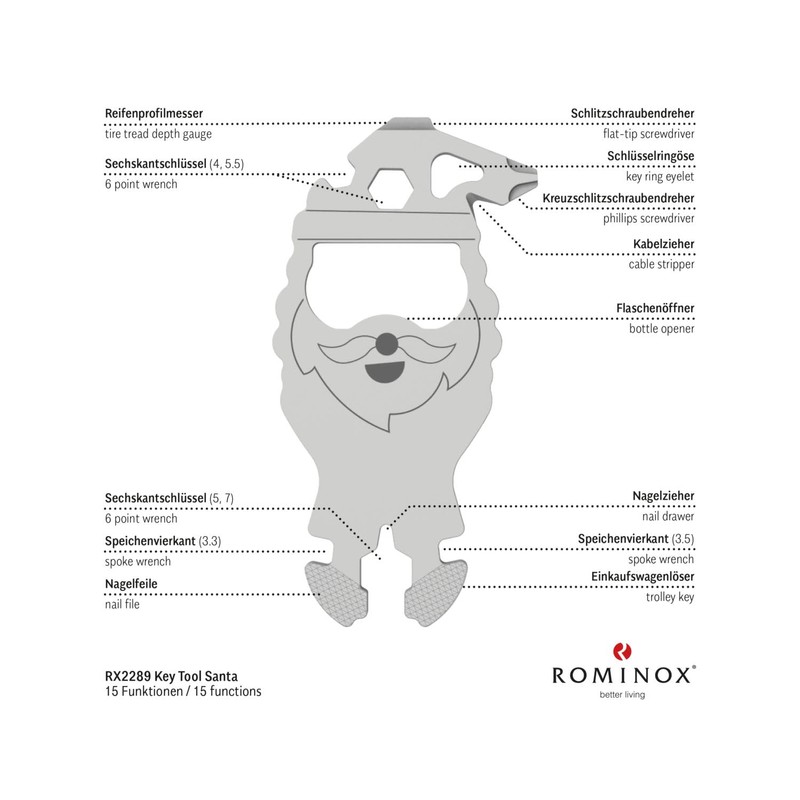 Gift Item: ROMINOX Key Tool // Santa, 15 Functions, Keytool