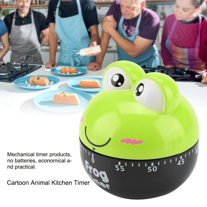 Raguso Mechanical Timing Tool Cute Cartoon Timer Frog Shape Kitchen