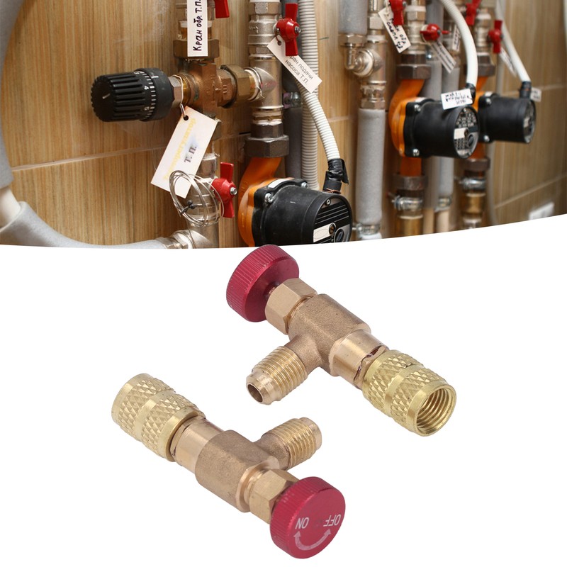 2PCS Refrigeration Control Valve 1/4SAE Male Thread 5/16SAE Female Thread
