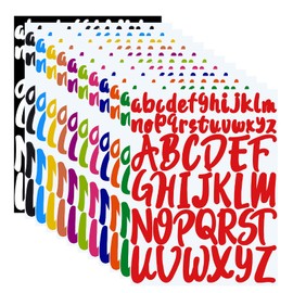 12 Sheets Alphabet Stickers, 12 Colors Self Adhesive Vinyl Letter Stickers Aesthetic, Waterproof Letter Sticker for Water Bottles, Door, Car, Scrapbooking, Poster, Cup