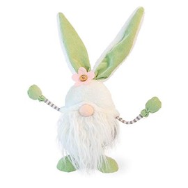 Boston International Decorative Easter Gnome Tabletop Figurine, 14-Inches, Chet Bouncy Bunny