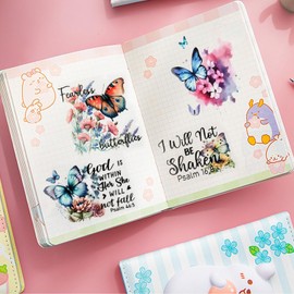 ktxaby 20 Stück UV DTF Cup Wraps 16oz Transferaufkleber Schmetterling Text Wasserdichtes Transferpapier Glasbecher Dekoration für DIY Bastelarbeiten Geschenke Veranstaltungen