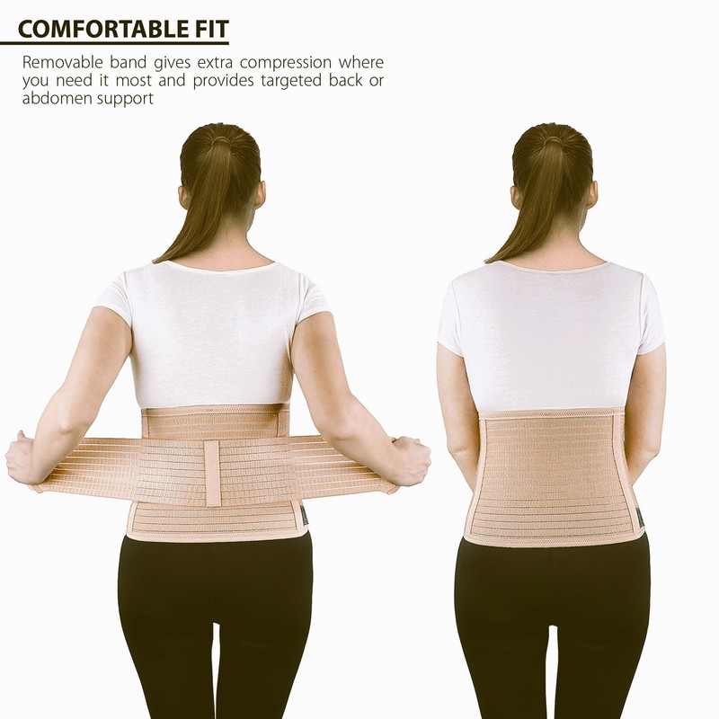 ORTONYX Ergonomic Abdominal Binder Waist and Lower Back Support Belt,