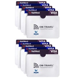 OW-Travel RFID Card Protector Sleeves for Contactless Bank Card Security Against Skimming. Wallet Credit Card Holder RFID Blocking Card. RFID Card Protector Sleeve Silver 10