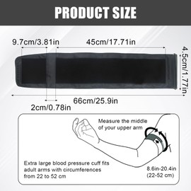Extra Large Blood Pressure Cuff, Blood Pressure Monitor Extra Large Cuff, Adjustable XL Blood Pressure Cuff for 22-52cm Big Arm, Compatible with Omron BP Monitors