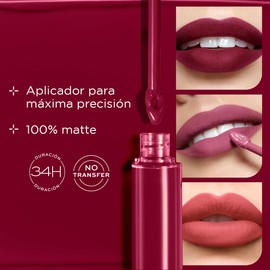 L'BEL - Forever Labial Líquido Mate Rosé Musé 6,5 g, 34 Horas Color, Fórmula Avanzada, Labiales Mate e Indelebles, Secado Rápido, Antioxidante, No Reseca y No Transfer, Máxima Suavidad y Cuidado