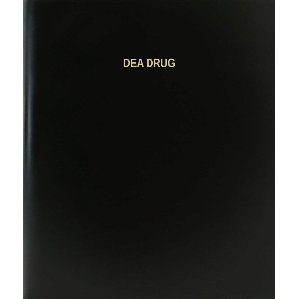 BookFactory® DEA Drug Log Book/Journal/Logbook - 120 Page, 8.5"x11", Black Hardbound (XLog-120-7CS-A-L-Black(DEA Drug Log Book))