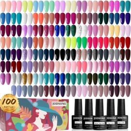 JODSONE Set de Inicio de Esmalte de Uñas de Gel 100 Piezas Multicolor Esmalte de Uñas de Gel para Salón de Uñas Uso Doméstico Gel de Uñas En Brillo   