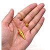 Péndulos de metal curativo para adivinación, anillo de cabeza dorado,