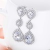 EVER FAITH Zircon December Birthstone Elegant Teardrop Pierced Earrings Clear