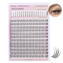 Natural Lash Clusters With Bottom Lash Cluster Self-Adhesive Bottom Lashes Natural Look Lash Extensions Wispy Lashes Eyelashes Clusters 11-13mm Eyelash Extension With No Glue Needed Lower Lash Cluster