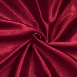 Homiest Burgundy Satin Fabric by The Yard, 5 Yards x 58 Inch Charmeuse Satin Fabric Silky & Shiny Cloth Fabric, Smooth Bridal Satin Fabric for Wedding Dress, Clothing Making, DIY Crafts, Sewing