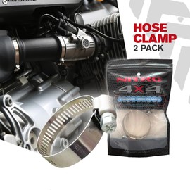NITRO4X4 Stainless Steel Hose Clamps Set - 2 Adjustable Hose Clamp (3/4 to 1-3/4 Inch, 19-44mm) - Heavy Duty Radiator Hose Clamps for Fuel Line, Plumbing, Automotive, and Mechanical Applications