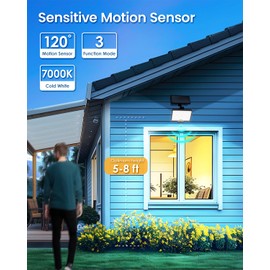 AUDERWIN 294 LED Split Solar Motion Sensor Outdoor Lights, 2600Lm Solar Flood Lights, IP67 Waterproof Outside Solar Powered Security Spot Lights for Porch Patio Yard Garage Fence Garden, 2 Pack Black