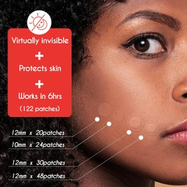 Pimple Patches for Face, Hydrocolloid Acne Patch - Clear Invisible Spot Cover , Blemishes, Zits Oil Absorbing Patch, Breakouts Spot Treatment for Skin Care, Facial Sticker, 2 styles (122 Count)