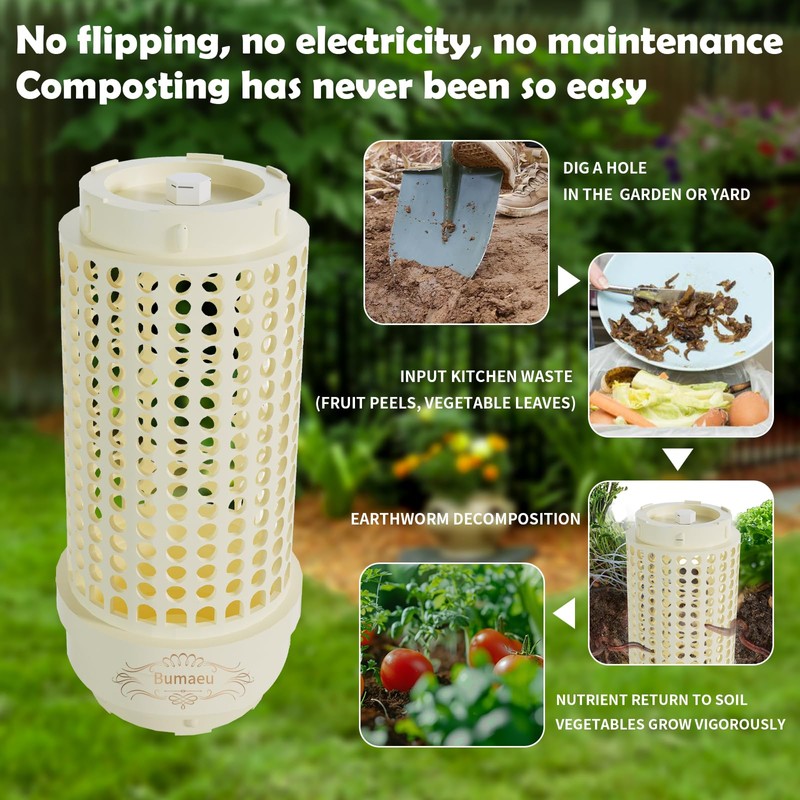 Underground Worm Farm, Garden Mini vermicomposting bin for use in
