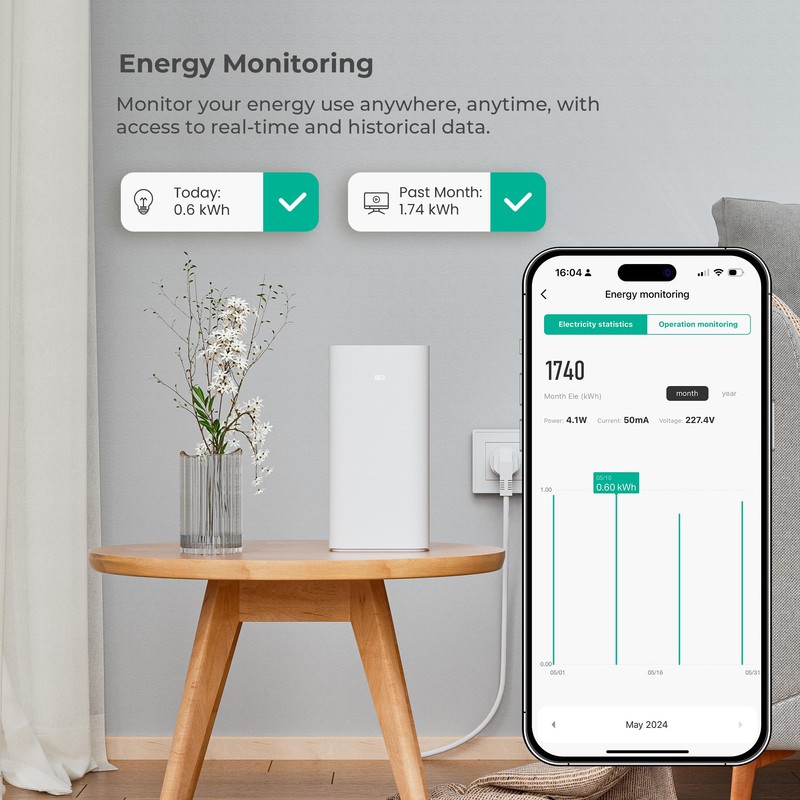 UPXNBOR Smart Plug WiFi, Works with Alexa & Google Home,