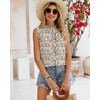 SimpleFun Sleeveless Tank Tops for Women High Neck Chiffon Floral