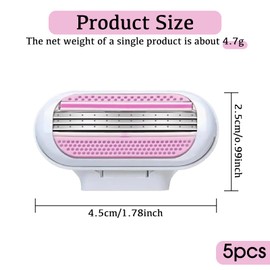 Ninnyi 5PCS Razor Blades Compatible with Gillette Venus for Women, Comfort Refill Edge Replacement Razor Heads(Pink)