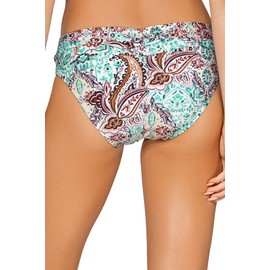 Sunsets Traje de baño estándar para mujer con banda fruncida, Mercado marroquí, XL