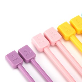 14Pcs Knitting Needles Colorful Plastic Needles Set Portable Single Pointed 9.5in Sweater Needle for DIY Knitting Craft