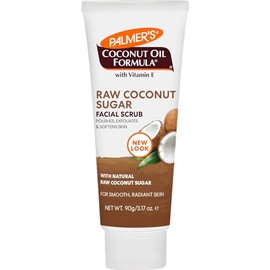 Palmer's Exfoliante facial con fórmula de aceite de coco, azúcar de coco, exfoliante facial para exfoliar suavemente la suciedad y las células muertas