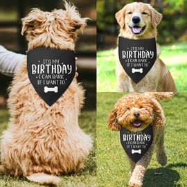 Dog Birthday Bandana It's My Birthday I Can Bark if I Want to Black Dog Bandana Dog Birthday Gift Funny Dog Bandana Birthday Photo Prop Pet Scarf Accessories for Pet Dog Lovers Gifts