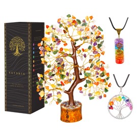 Chakra Tree - Crystal Tree - Stones and Crystals - Spiritual Decor - Good Luck Charms - Meditation Decor - Feng Shui Decor - Crystal Gifts for Women - Chakra Stones - Feng Shui Decor - Reiki Decor